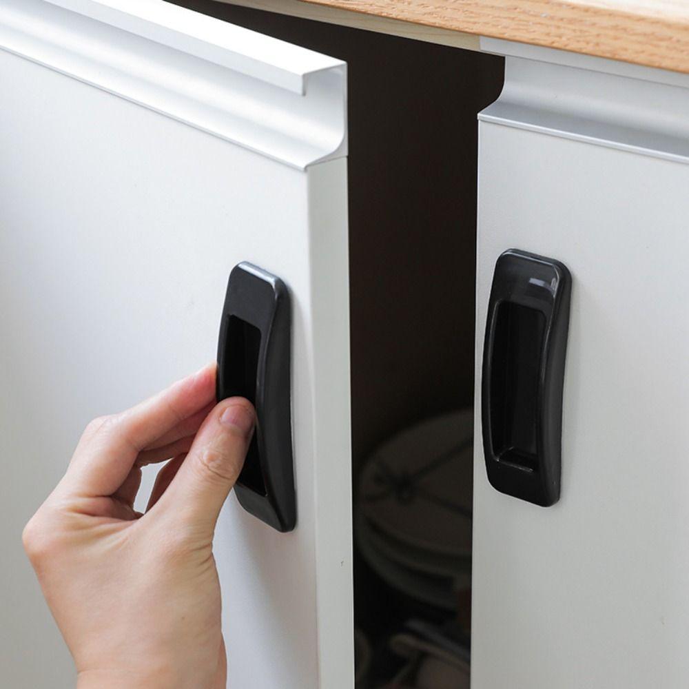 1pair Plastic Door Handle Self-Adhesive Furniture Accessories Furniture Knob  for Interior Doors