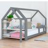 Cabin Bed with Shelf 80 X 160 Gray and Natural