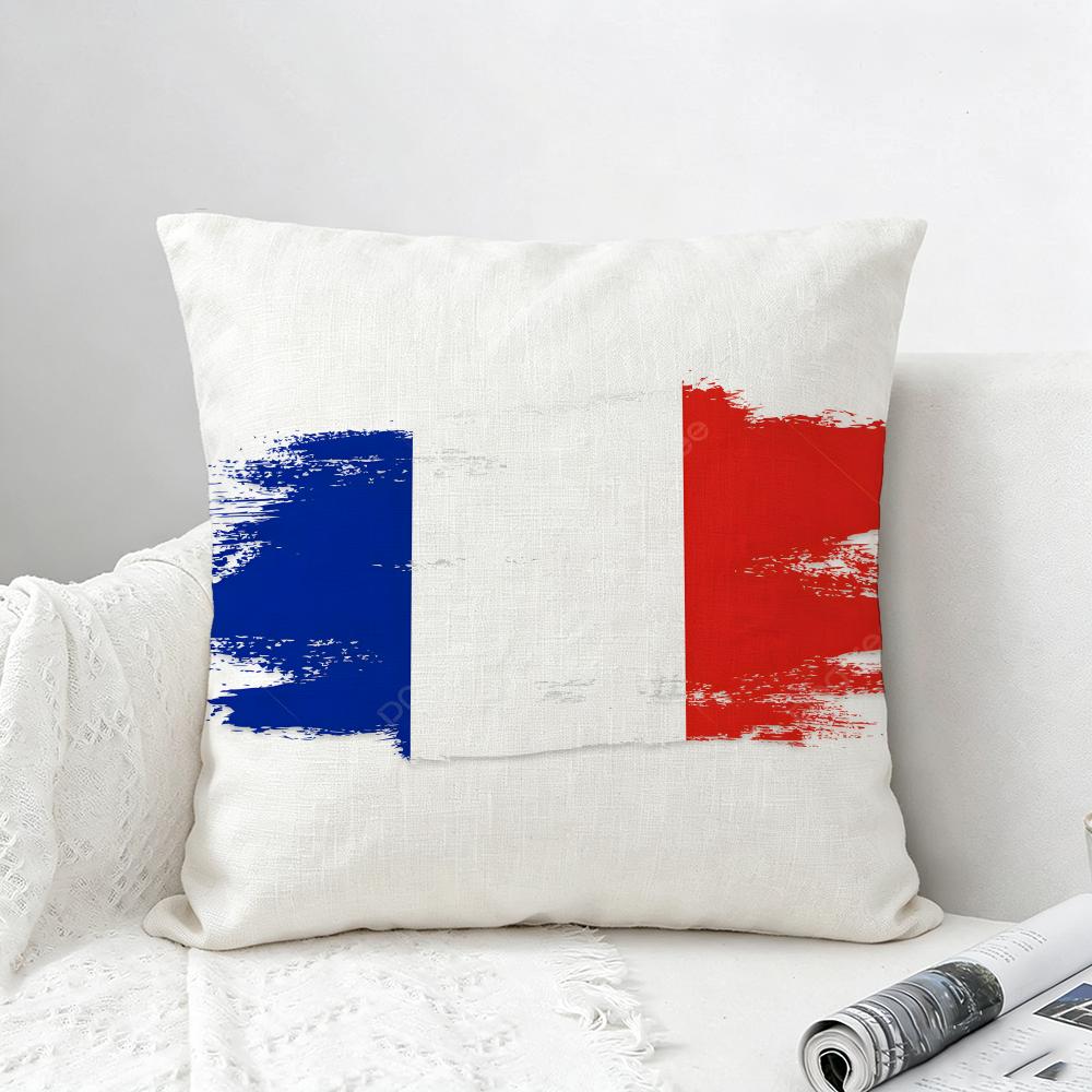 Flag France Flag Cushion Cover Natural Linen Pillowcase Set AllinOne Decor for Sofa Bedroom Chair