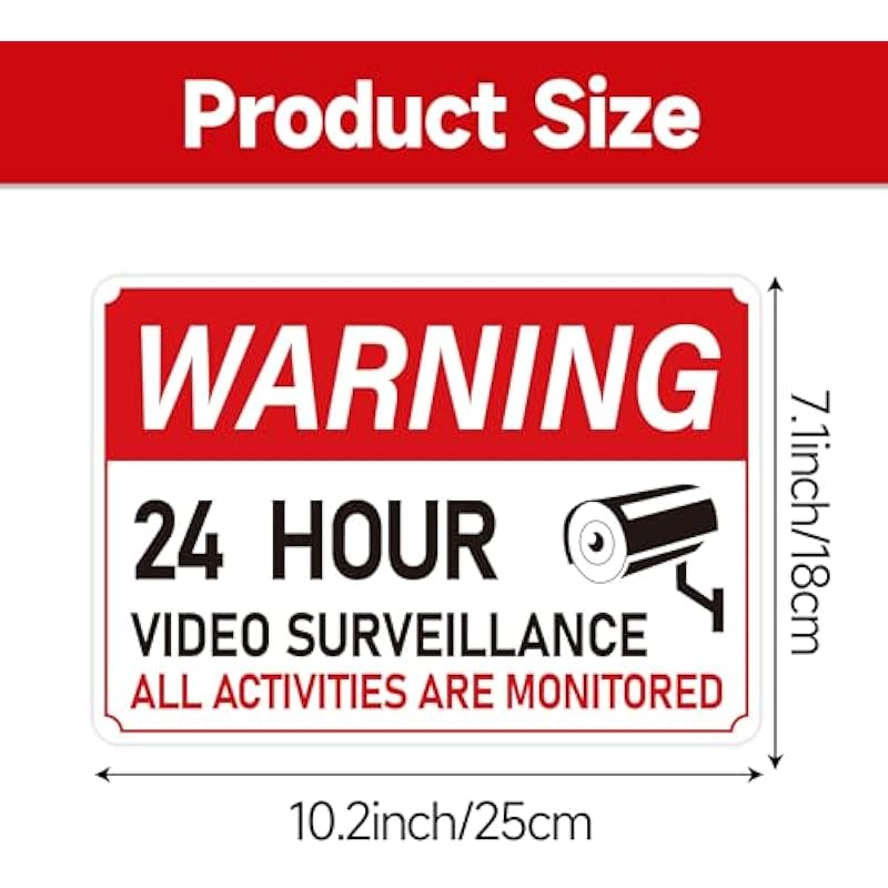 Video Surveillance Sign for Home, 3inch