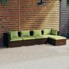 Day and Night - Day and Night 5-piece Garden Sofa Set and Brown Synthetic Rattan Cushions