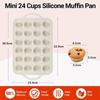 LMETJMA 24 ячейки Антипригарная форма для мини-маффинов Силиконовая форма для мини-кексов Металлический усиленный каркас Формы для кексов Маффинов Можно мыть в посудомоечной машине JT348