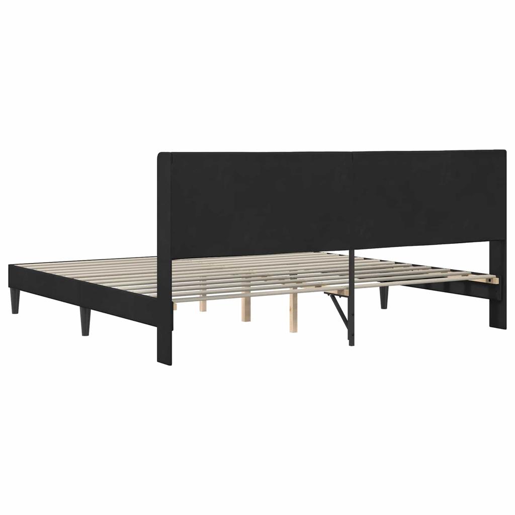 Bed Frame with Headboard Black 180 x 200 cm Velvet