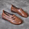 Shoes New Sandals Women's Summer Breathable Hole Shoes First Layer Cowhide Mother Flat Non-slip Leather Shoes Retro Women's Shoes