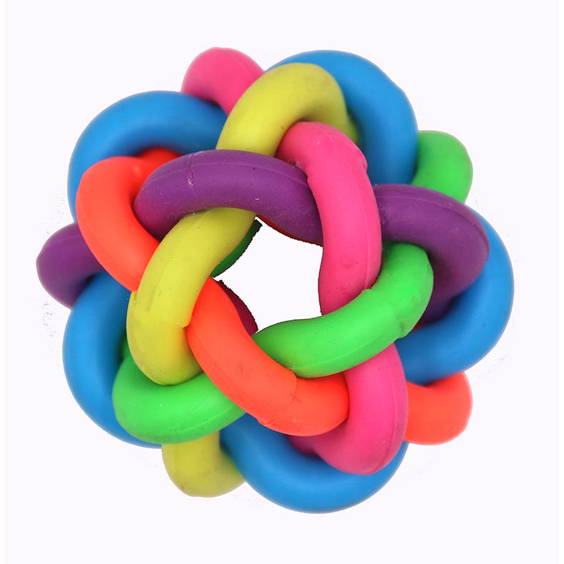 Красочные колокольчики и плетеные игрушки для прорезывания зубов для маленьких и средних собак и кошек - Устойчивы к укусам