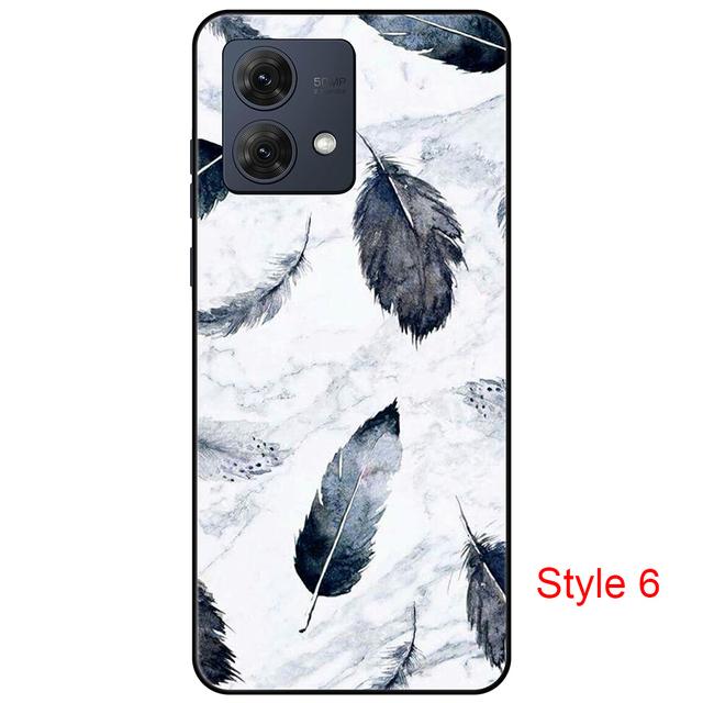 Чехол для Motorola Moto G84 Cartton Cute on Moto G 84, черный чехол, чехол 6,5 дюйма, противоударный, мягкий бампер, противоскользящий, прочный ТПУ