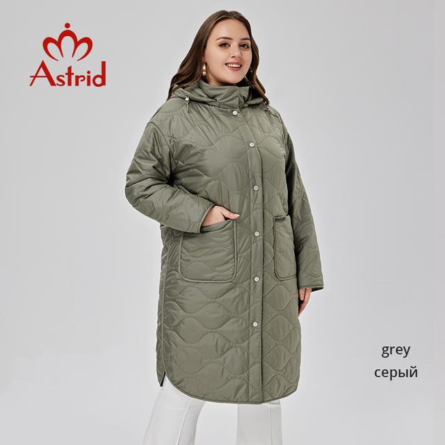 Astrid 2023, весенние женские парки больших размеров, пальто, длинная свободная стеганая женская куртка с капюшоном, модная верхняя одежда, стеганый тонкий хлопок