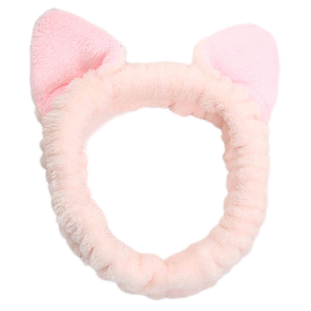 Милая плюшевая повязка на голову с кошачьими ушками для женщин и девочек, для мытья лица, вечеринки по случаю дня рождения, аксессуаров для ухода за кожей