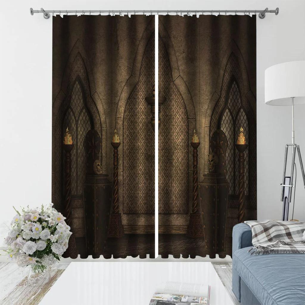 Плотные шторы 3D Design Chair Coach Sofa Santa Luxury High Shading Шторы для гостиной, спальни, рождественский декор, 2 шт.