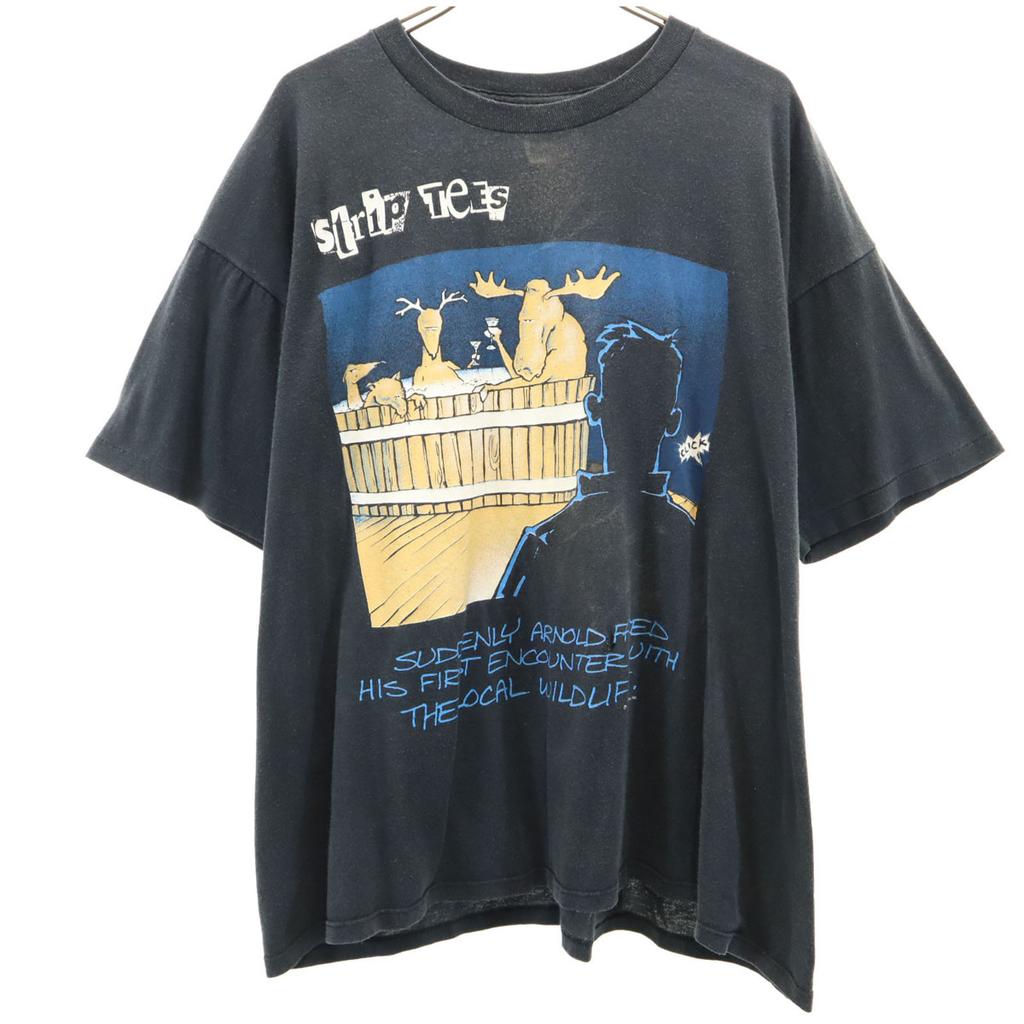 SUN SPORTSWEAR 90s Made In USA Old STRIP TEES Short Sleeve T-shirt Animal Men's Used