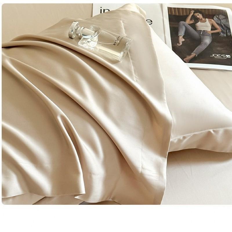 Premium 100% Long Staple Cotton Pillowcase Set 48x74cm Pair Soft Sateen Finish Solid Color Luxury Bedding Single Pillow