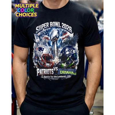 Teen Boys' Cotton T-shirt Summer Casual Graphic Tee Short Sleeve 2026 Big Football Showdown Shirt Seattle Vs England Game Day Tee