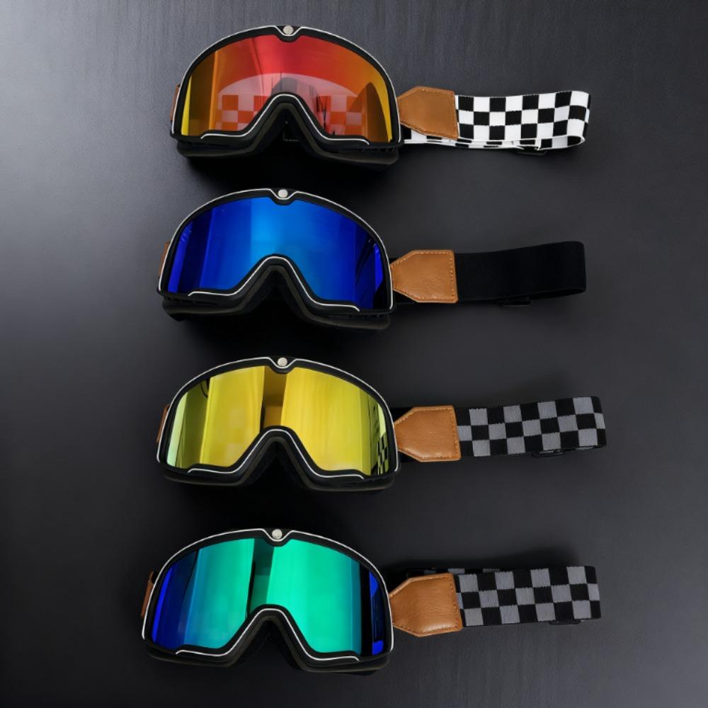 Goggles Motorcycle Goggles, Retro Harley SUV Riding Windproof and Sand Proof Day and Night Universal Helmet Glasses