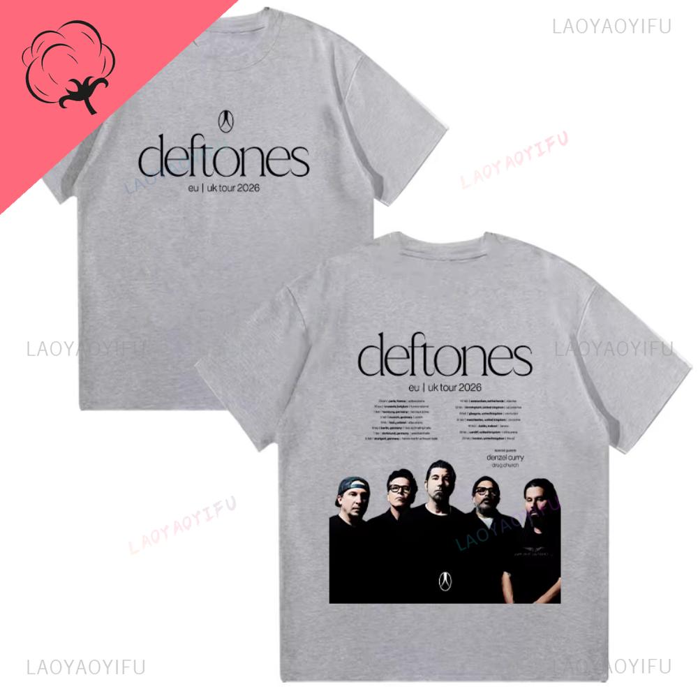 Deftones Eu Uk Tour 2026 Rock Band Graphic Unisex Tshirt Alternative Metal Streetwear Oversized Vintage Apparel