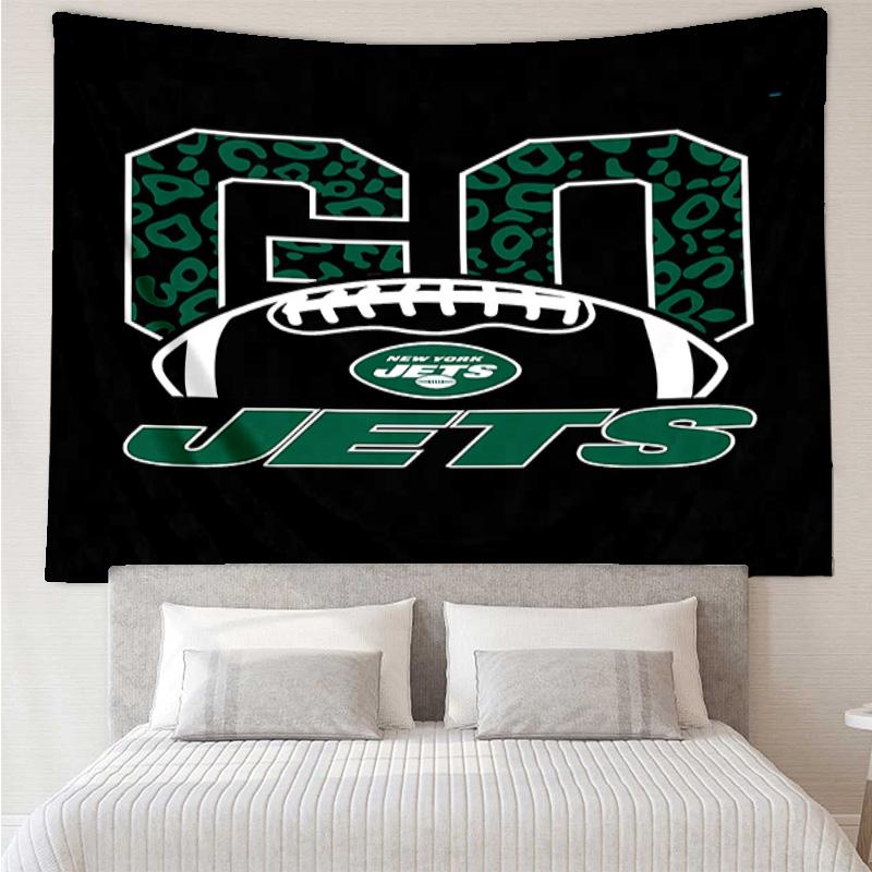 New York Jets logo Tapestry for Bedroom Aesthetic Classroom Tapestries Wall Hanging for Living Room Dorm Office,Ideal Creative Gift