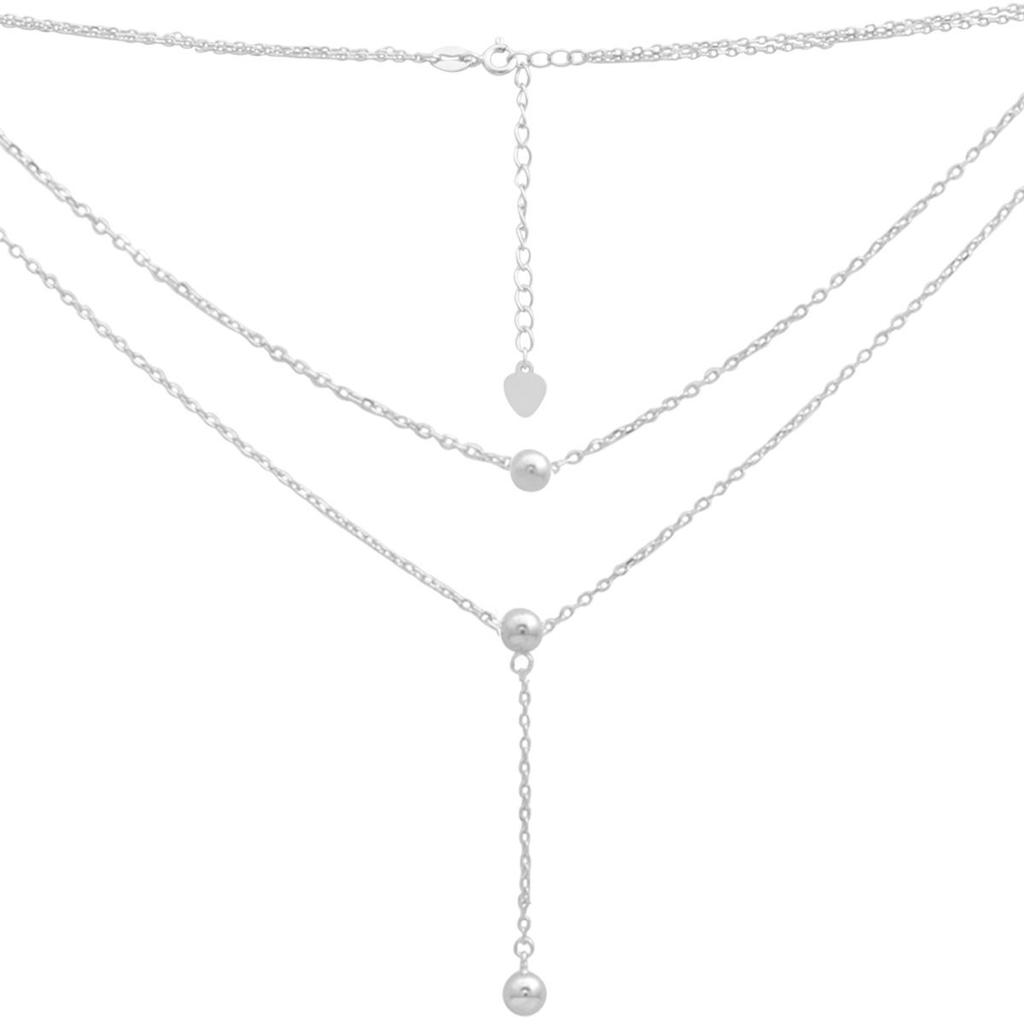 Серебряное колье с без камней, вес изделия 3,77 гр (2184034)