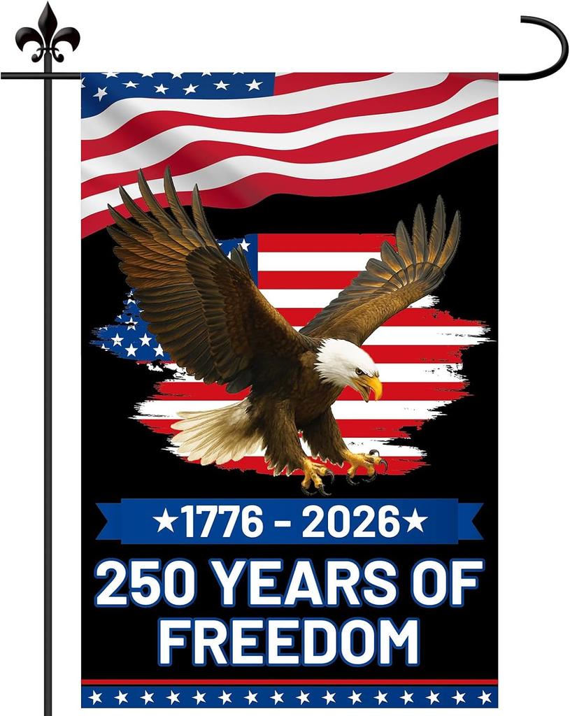 250 Years America Garden Anniversary ag, 45.5x31.5cm/18x12.4in Linen Double-Sided 250 Years USA Patriotic Freedom Garden F EEZ