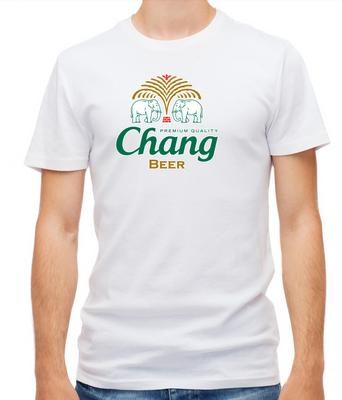 Chang Thai Chang Beer, Белая футболка с коротким рукавом, мужская F247