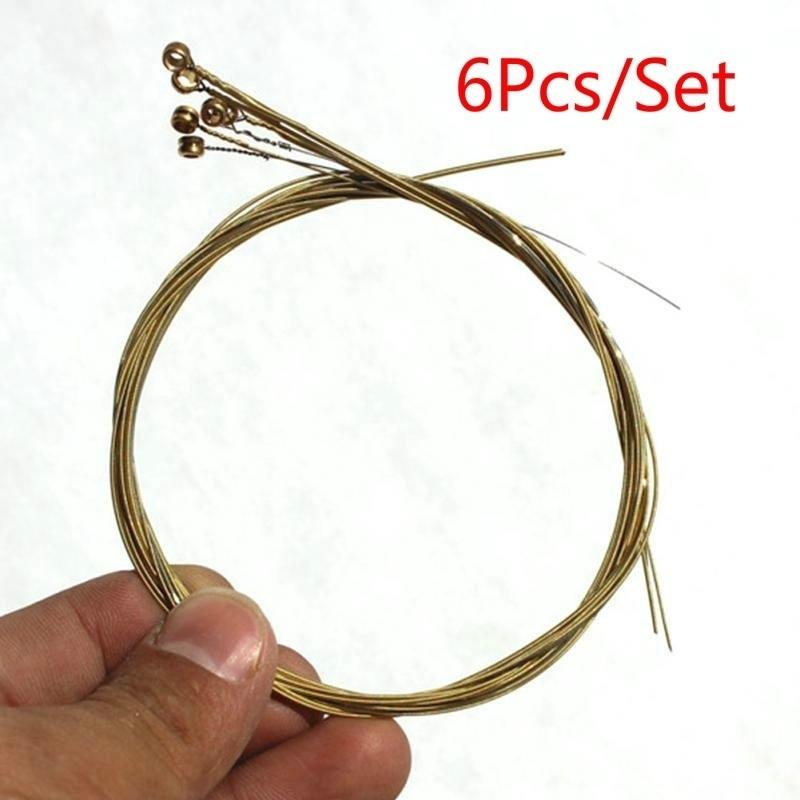 6Pcs/Set Guitar String Acoustic Guitar Steel Strings Gauge Set Of Wooden Guitar Musical Instrument Guitar Parts Accessories
