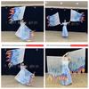 Multicolor Rectangle Flags with Telescopic Sticks Colorful Scarves Flag  Dance Performance