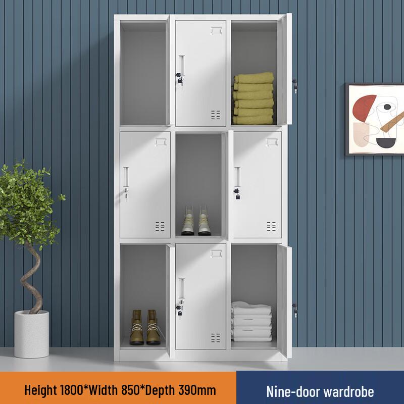 Junshi 9-Door Steel Locker Cabinet with Lock