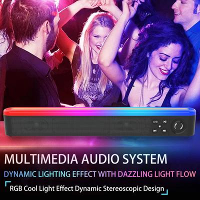 Bluetooth Soundbar Динамик Проводной объемный стерео Мультимедийная аудиосистема Пульт дистанционного управления RGB Холодный световой эффект Динамический стереоскопический мощный динамик