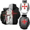 Vibrantly Designed Unisex Knights Templar Cosplay 3d Print Pullover Casual Sweater