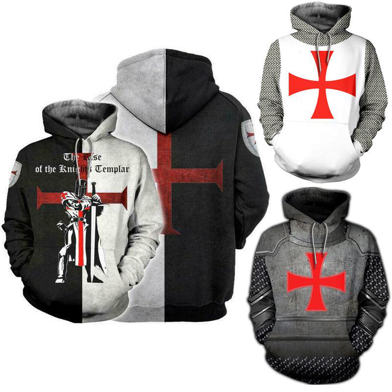 Vibrantly Designed Unisex Knights Templar Cosplay 3d Print Pullover Casual Sweater