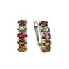 Bolaijewelry Серьги из стерлингового серебра 925 пробы с натуральным турмалином овальной формы 3*5 мм, простой дизайн, натуральные красочные драгоценные камни, изысканные украшения для девочек