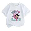Kids Boys Girls 100% Cotton Crew Neck Short Sleeve T-Shirt, Cute Chibi Character My Little Soda Pop Bubble Print Casual Summer Soft Tee for Children D