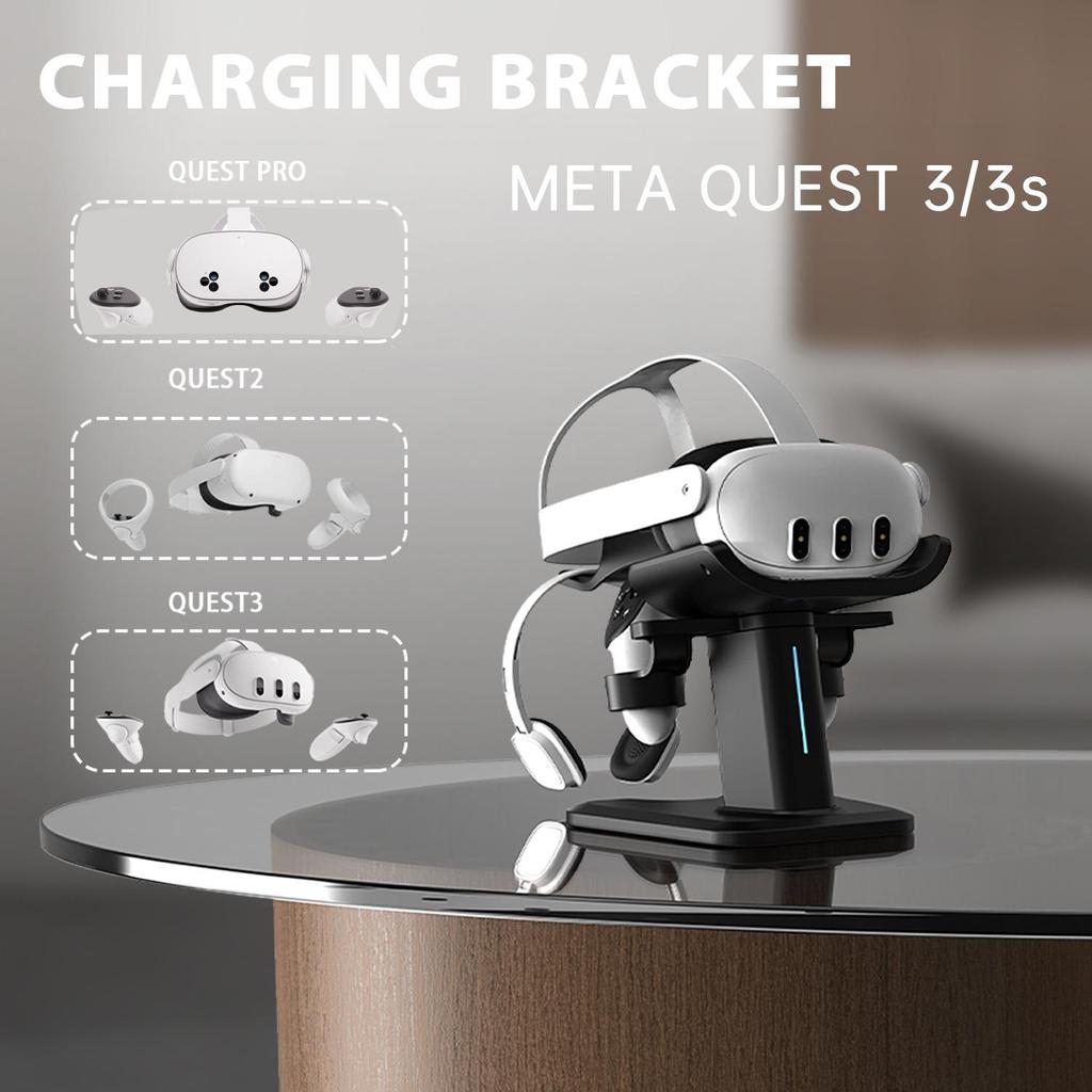 Для Meta Quest 3S/3/2 Подставка для зарядки Vision Pro Подставка для хранения RGB Контроллер подсветки Аксессуары VR
