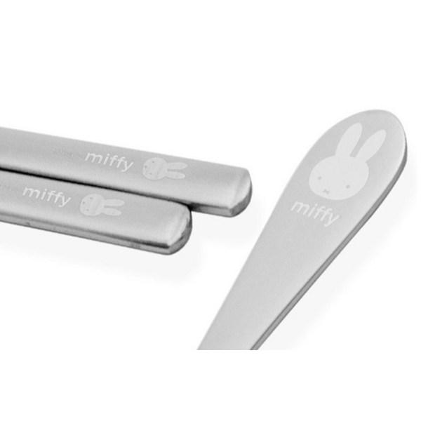 Laser Stainless Steel Miffy Spoon and Chopsticks 2p Set, 2p Spoons + 2p Chopsticks