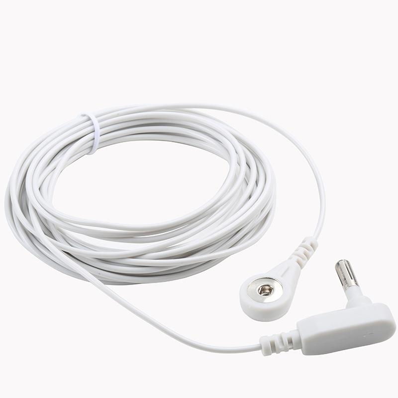 Drop Shipping 4.5m 15ft White PU USA Plug Grounding Earthing Cord with 100K Resistance for Bedding/Yoga Mats Safety Product