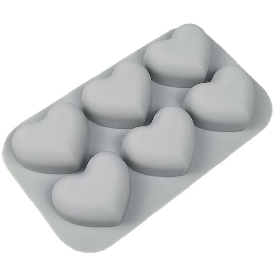 Форма для торта 6 полостей в форме сердца для еды, легко вынимается, не липнет, украшение для торта, гибкая ARI