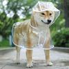 Pet Raincoat Transparent Snap Button Design Hooded Minimalistic Adjustable Windproof Soft Dog Rainwear Pet Rain Gear Rain Supply