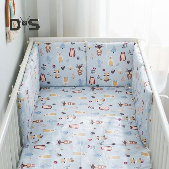 6 шт. противоударный дышащий мягкий чехол для детской кроватки, бампер для детской кроватки, регулируемая моющаяся мягкая подкладка для боковин