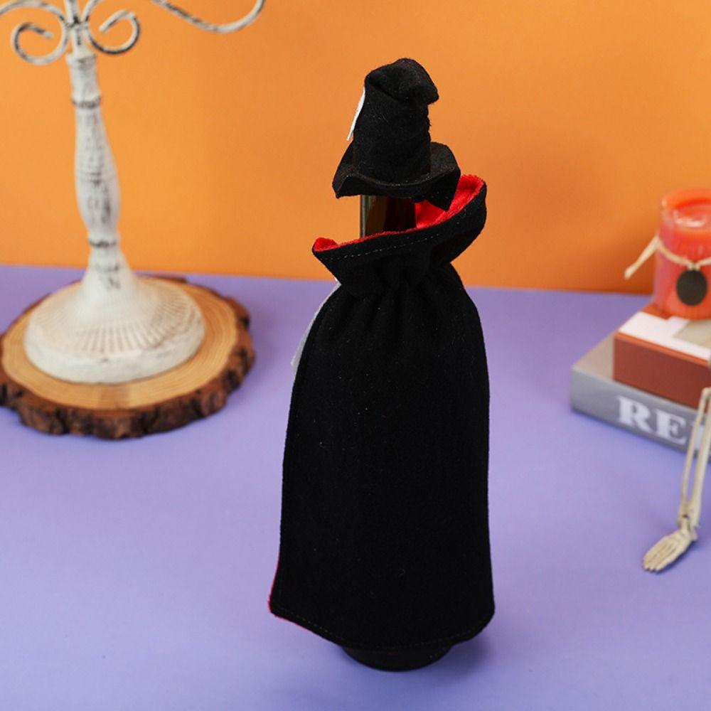 Funny Halloween Wine Bottle Covers Cloth Art Red Wine Bottle Bag Cloak Wine Bottle Covers Desktop