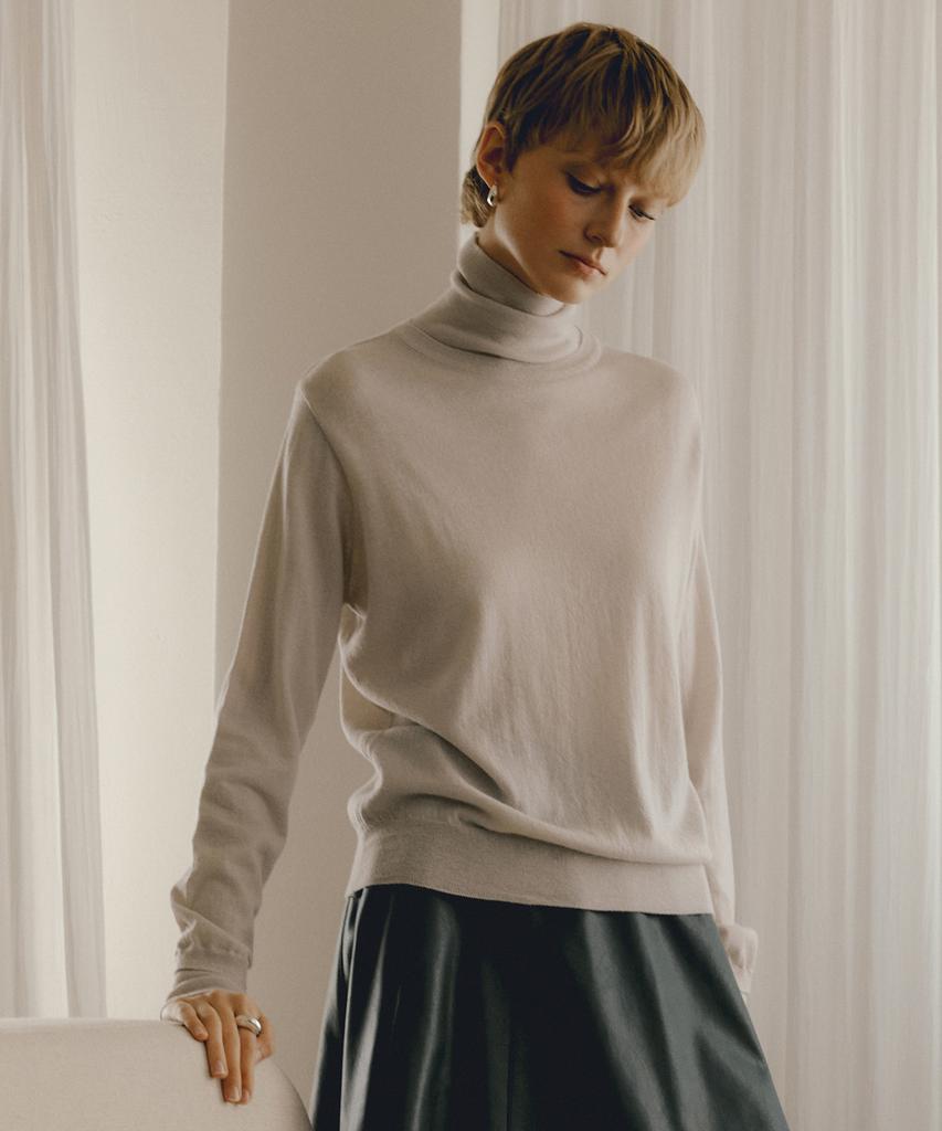 OCTETTE Marino Wool Polo Neck Knit_3Color