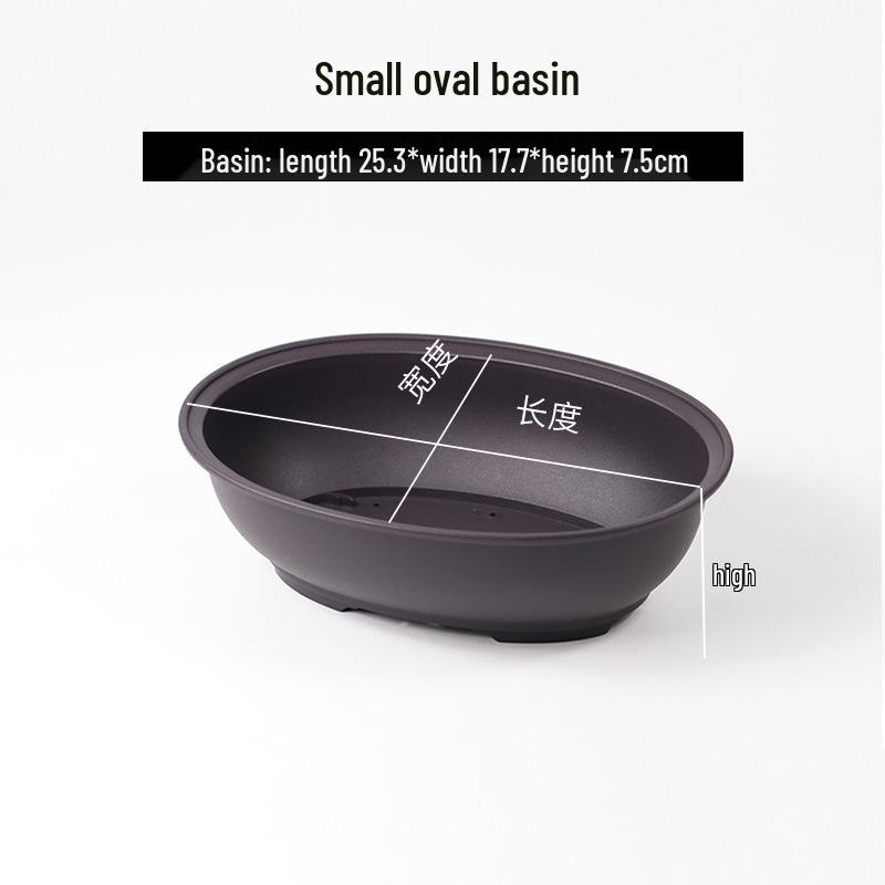 Rectangular Purple Clay Imitation Bonsai Flower Pot for Small Succulents
