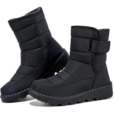 Женские зимние сноубутсы с теплой меховой подкладкой, удобные ботильоны, нескользящие, водонепроницаемые, для улицы