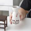 Керамический японский набор для сакэ Lucky Cat, винный горшок с 4 винными чашками, фарфоровая бутылка Tokkuri, чашка для соджу, пригодная для использования в микроволновой печи