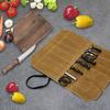Knife Roll Bag With 7 Slots Large Capacity Easy Carrying Waterproof Portable Cooking Knife Organizer Storage Pouch