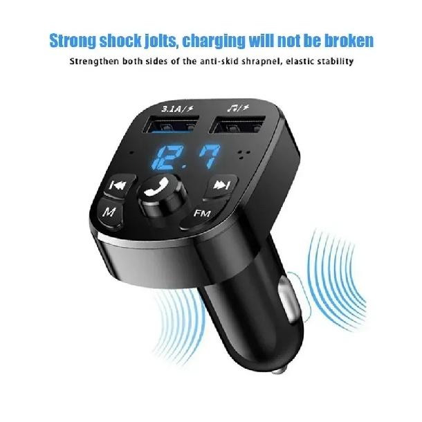 Car Bluetooth 5.0 FM Transmitter, Dual USB Fast Charger MP3 Player Wireless FM Receiver Car Kit Support USB Flash Drive