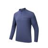 Plain Stand Collar Long Sleeve T-Shirt Men Tops Muse-Blue 952437401-2