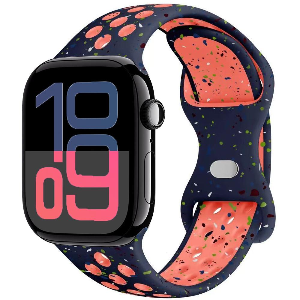Силиконовый ремешок для Apple Watch 11 10 9 8 7 46 мм 45 мм 42 мм 41 мм Ultra 3/2 49 мм Дышащий браслет для iWatch 6 5 4 SE 44 мм