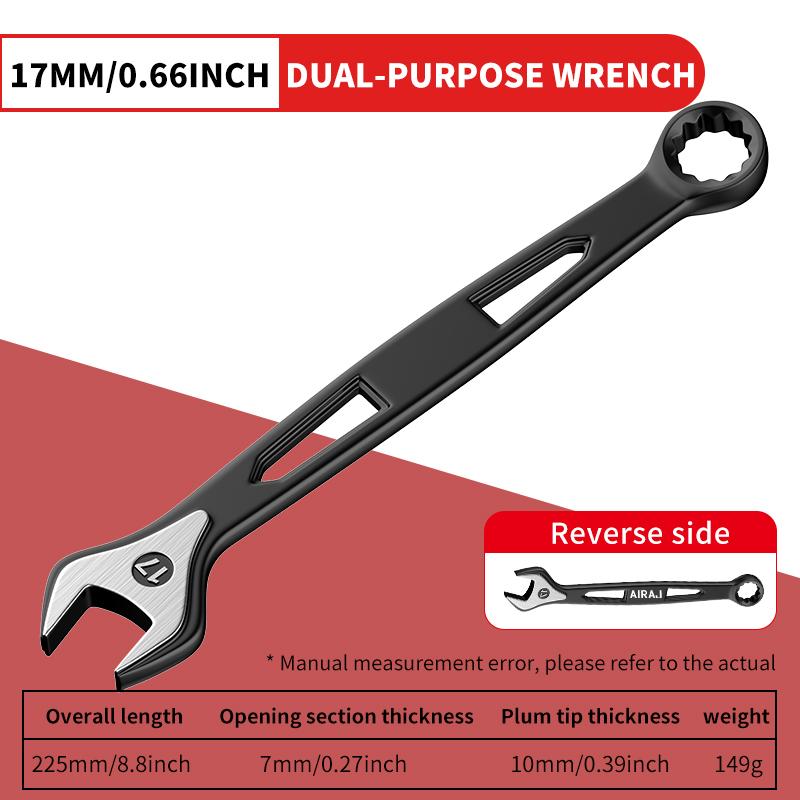 Dual-Ended Wrench, Ratchet Wrench, Industrial Grade, Hardware Tool, Auto Repair Universal Wrench