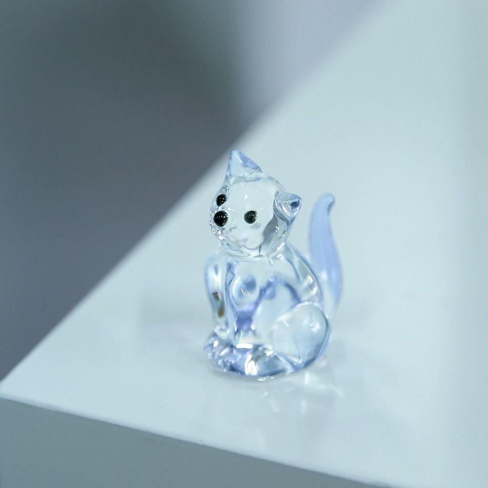 Симпатичное украшение из кристаллов для кошек, прозрачная статуэтка кошки, креативная статуэтка кошки, домашний декор