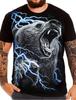 Polar Bear Print Men's Handsome T-Shirt New Summer Casual Mens Outdoor Short Sleeve Lightning Pattern Comfortable Streetwear Top