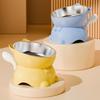 Anti-knock Neck Protection Bowl Anti-spill High Foot Bowl Solid Color Elevated Cat Bowl  Indoor Use