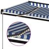 Manual Retractable Awning with LED Lights 400 x 350 cm Blue and White